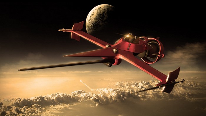 Swordfish II from Cowboy Bebop in space