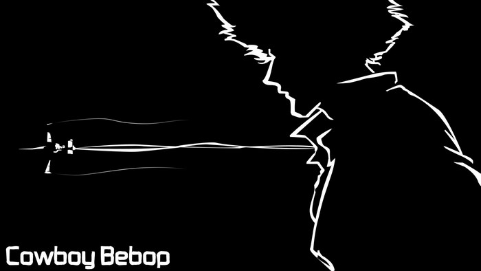 Spike Spiegel from Cowboy Bebop aiming a gun