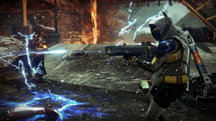 Guardians battling with energy weapons in Destiny: Rise of Iron