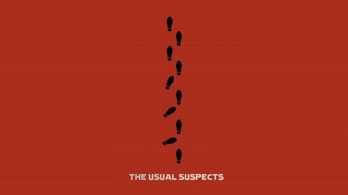 The Usual Suspects movie poster with footprints