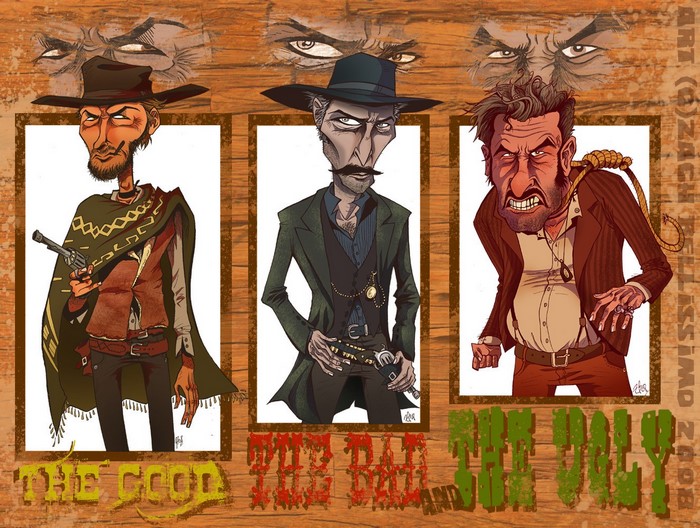 The Good, the Bad and the Ugly characters illustration