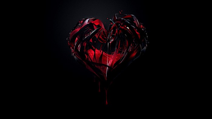 Abstract Red and Black Heart Illustration