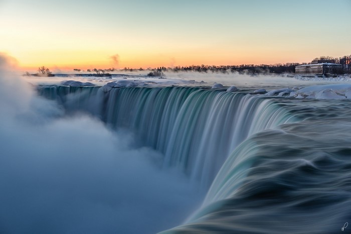 Niagara Falls in Winter at Sunrise
