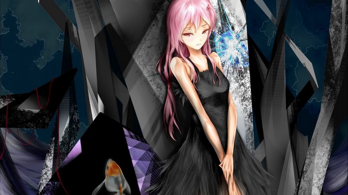 Inori Yuzuriha from Guilty Crown in a black dress