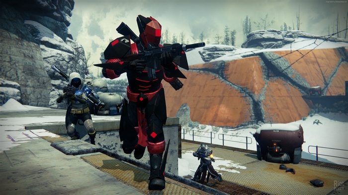 Guardians in Destiny: Rise of Iron on a snowy landscape