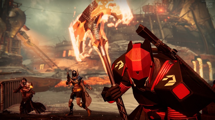 Destiny: Rise of Iron characters with flaming axe