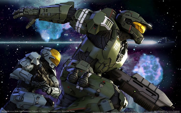 Master Chief and Spartan from Halo in space