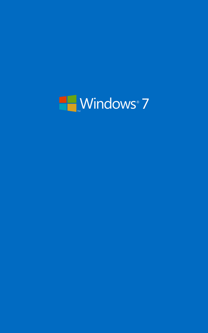 Windows 7 logo on a blue background