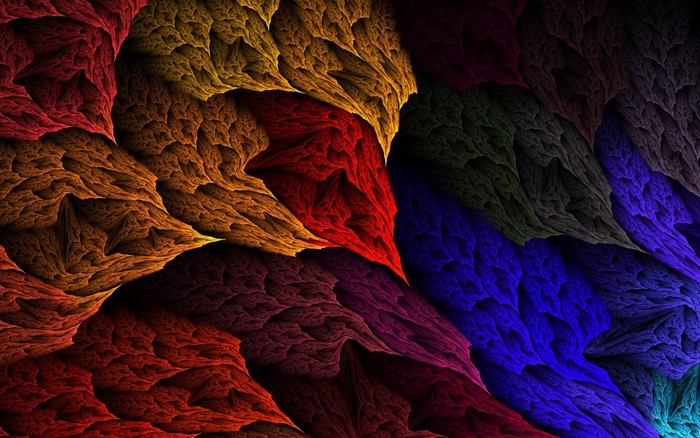 Colorful abstract fractal rock formations