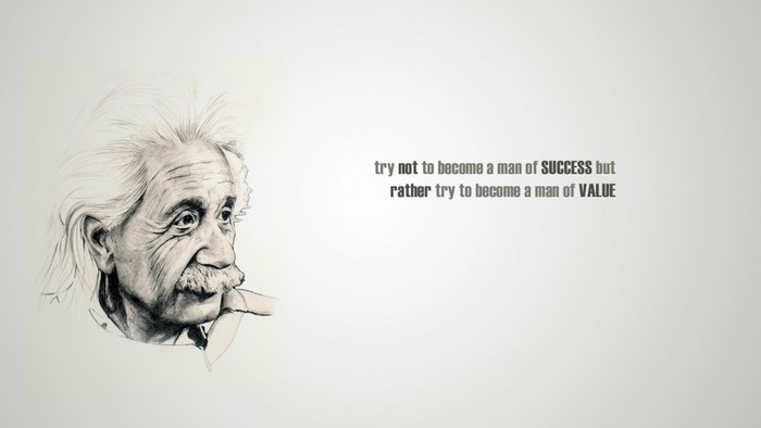 Albert Einstein quote about success and value
