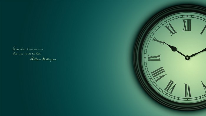 William Shakespeare quote on a clock background