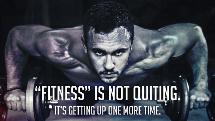 Motivational quote about fitness and not quitting