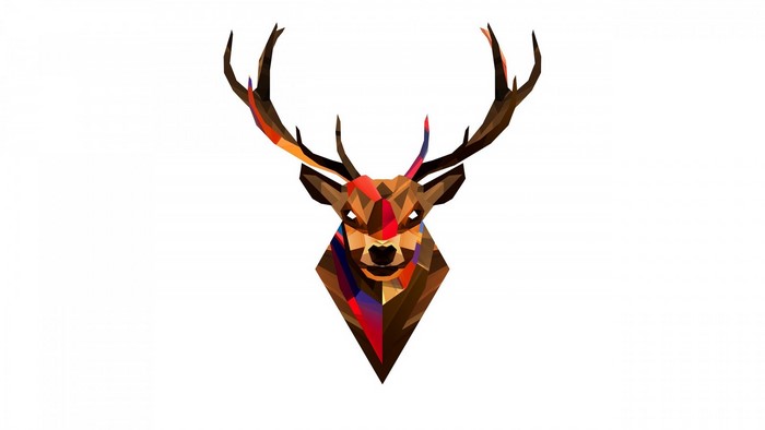 Low poly deer head illustration