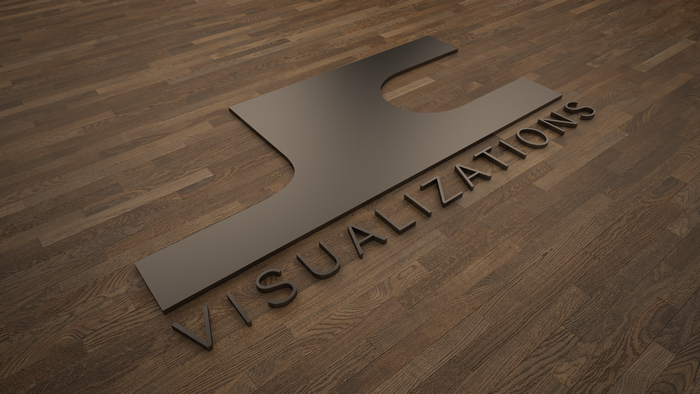 JC Visualizations logo on wood floor
