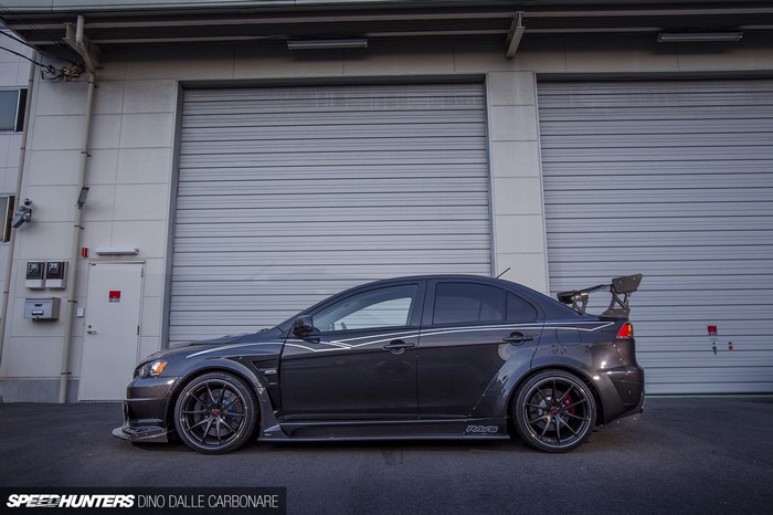 Mitsubishi Lancer Evolution X with large rear wing