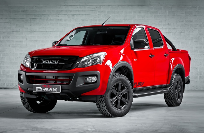 Red Isuzu D-Max "Fury" Double Cab pick-up truck