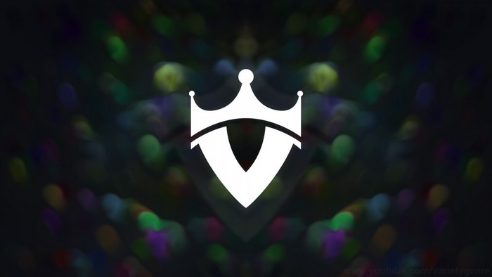 White Crown Shield Logo with Bokeh Lights
