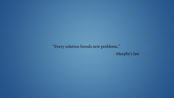 Murphy's Law quote on blue background