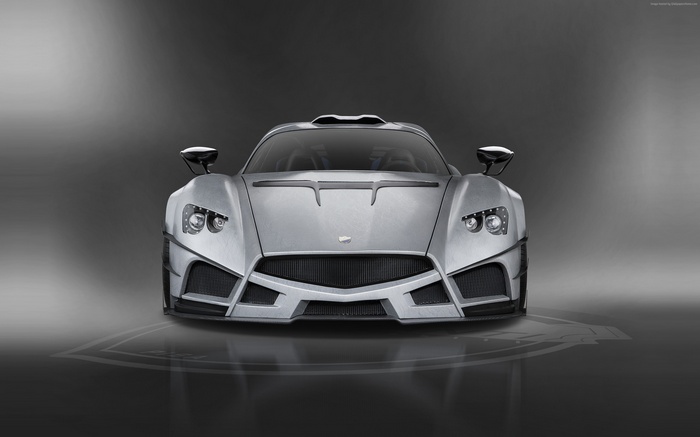 Silver Mazzanti Evantra Millecavalli hypercar front view