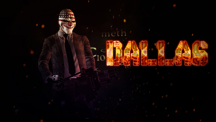 Dallas from Payday 2 with a minigun