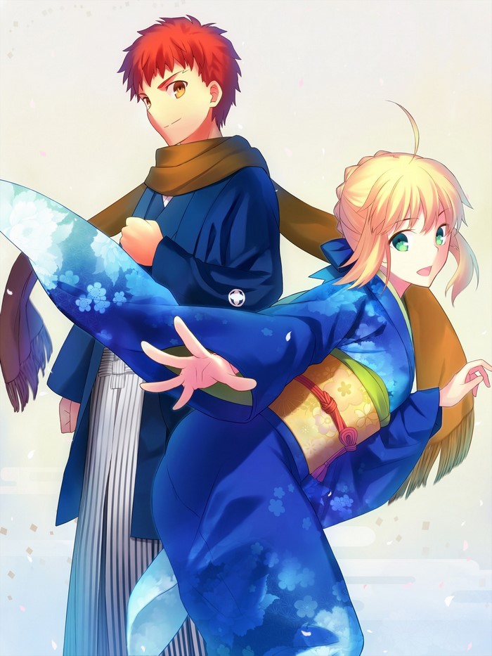 Saber and Shirou Emiya from Fate Series