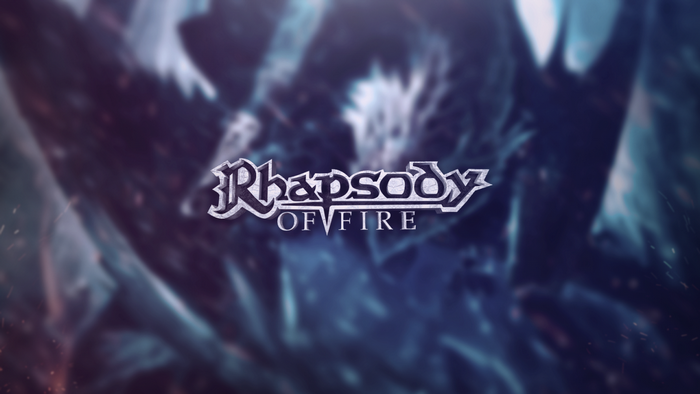 Rhapsody of Fire logo with dragon background