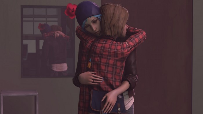 Max Caulfield and Chloe Price hugging from Life Is Strange