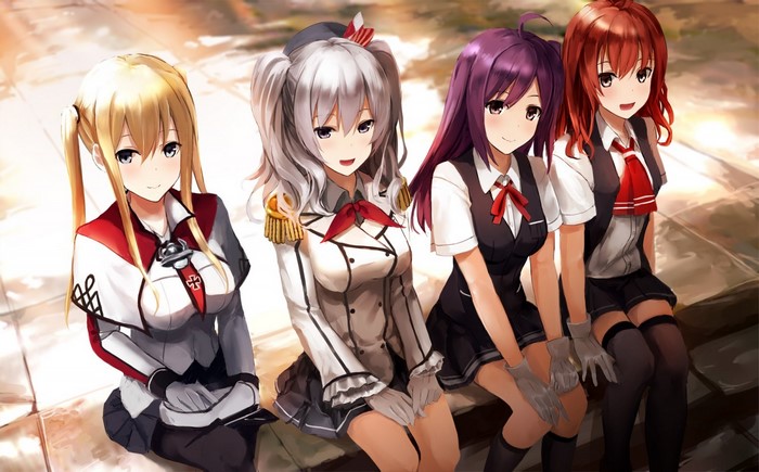 Kashima, Graf Zeppelin, Arashio, and Hagikaze from Kantai Collection