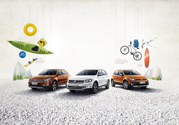 Volkswagen Cross Santana Estate Cars with Outdoor Gear