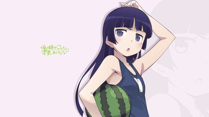 Gokou Ruri from Ore no Imouto ga Konnani Kawaii Wake ga Nai holding a watermelon