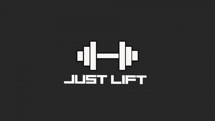 Just Lift logo with dumbbell