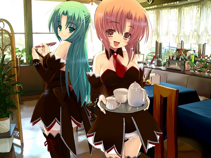Sonozaki Shion and Ryuuguu Rena from Higurashi No Naku Koro Ni