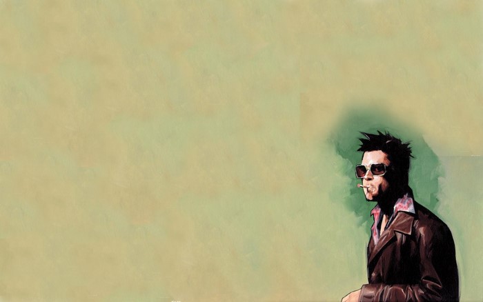 Tyler Durden from Fight Club smoking