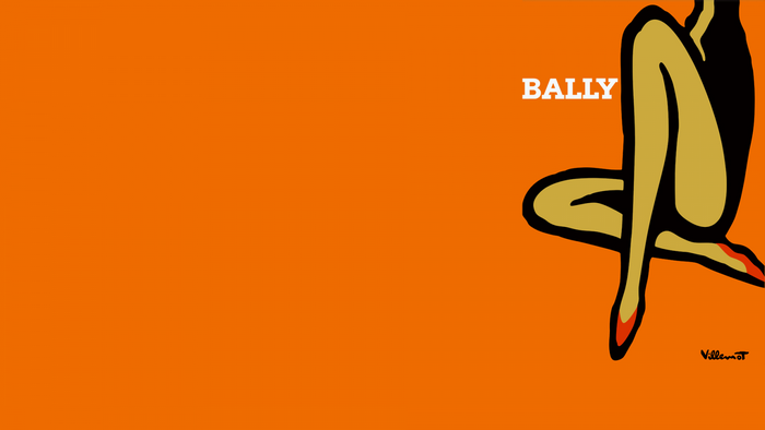 Bally advertisement with stylized legs by Villemot