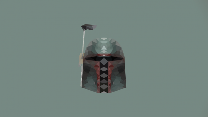 Boba Fett helmet from Star Wars, low poly artwork