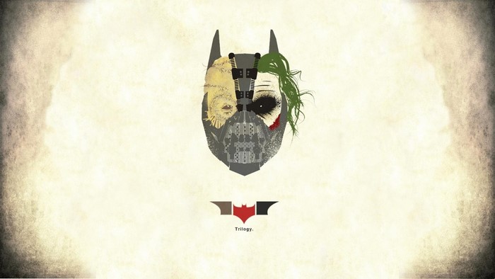 Batman Trilogy villains mashup with Batman logo