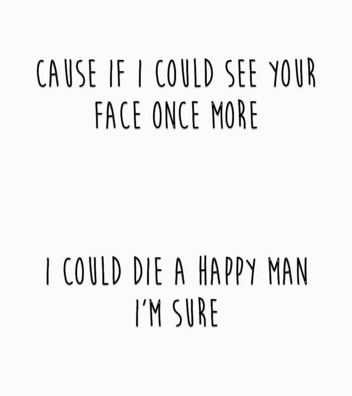 Cause if I could see your face once more