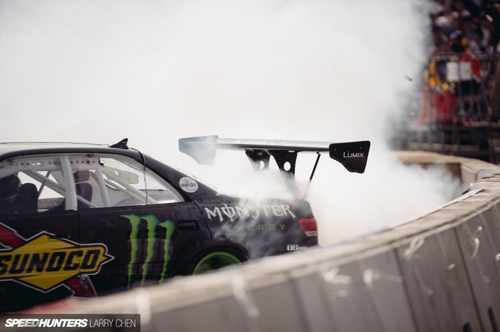 Monster Energy drift car with Sunoco sponsorship