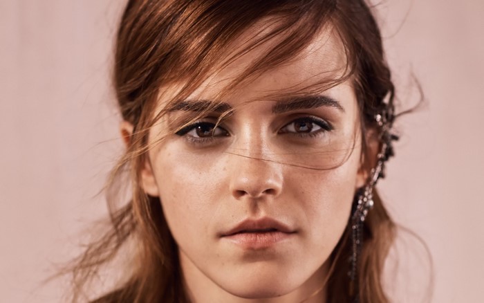 Emma Watson Close-Up Portrait with Auburn Hair