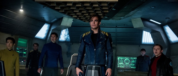 Chris Pine and Simon Pegg in Star Trek Beyond