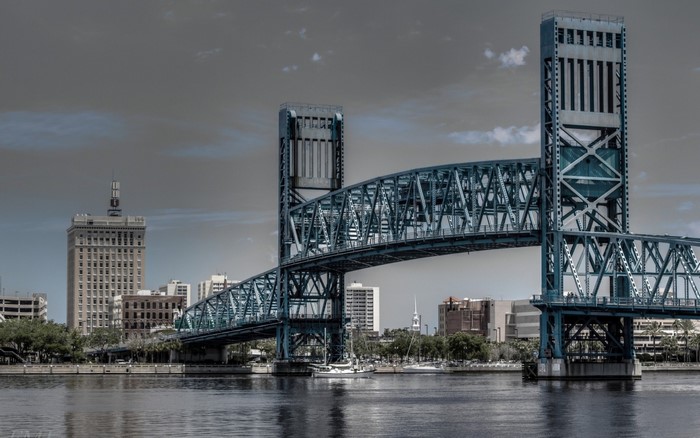 Jacksonville Florida Downtown Bridge and Skyline