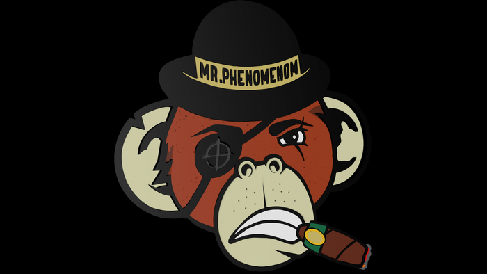 Mr. Phenomenon monkey logo with cigar and eye patch