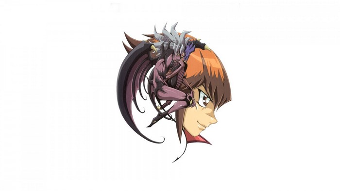 Jaden Yuki with a demon from Yu-Gi-Oh!