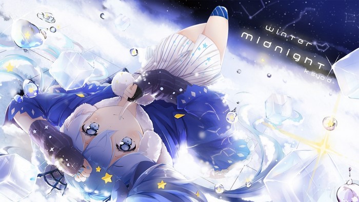 Winter Midnight illustration with Hatsune Miku