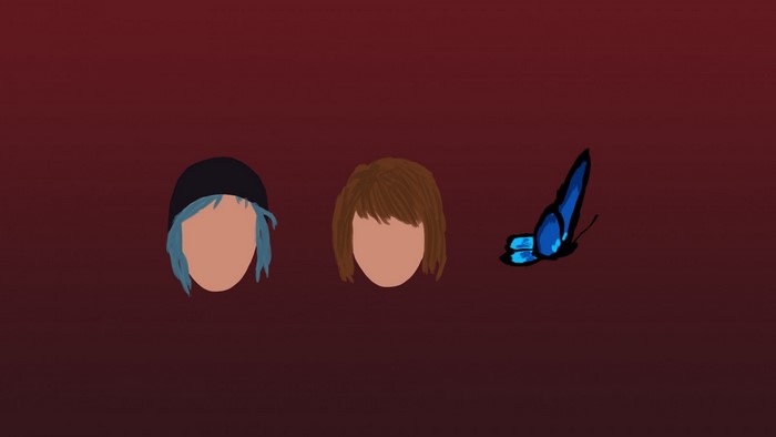 Chloe Price and Max Caulfield from Life Is Strange with a butterfly