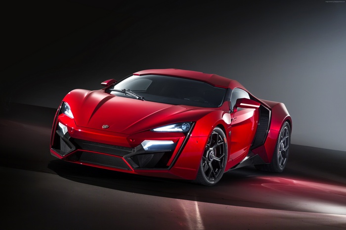 Red Lykan HyperSport sports car by W Motors