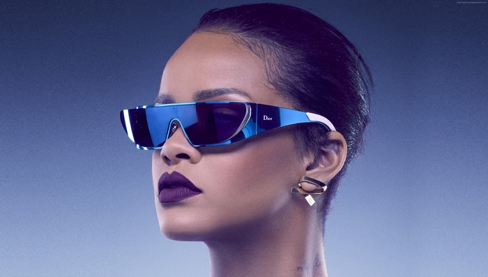 Rihanna wearing Dior sunglasses