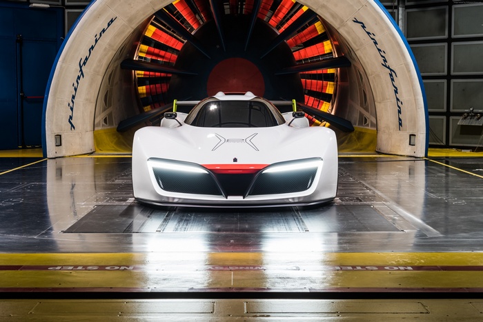 Pininfarina H2 hydrogen supercar in wind tunnel