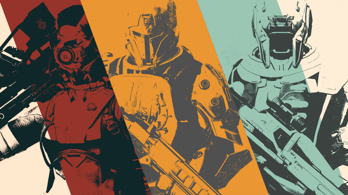 Three armored figures from Destiny video game