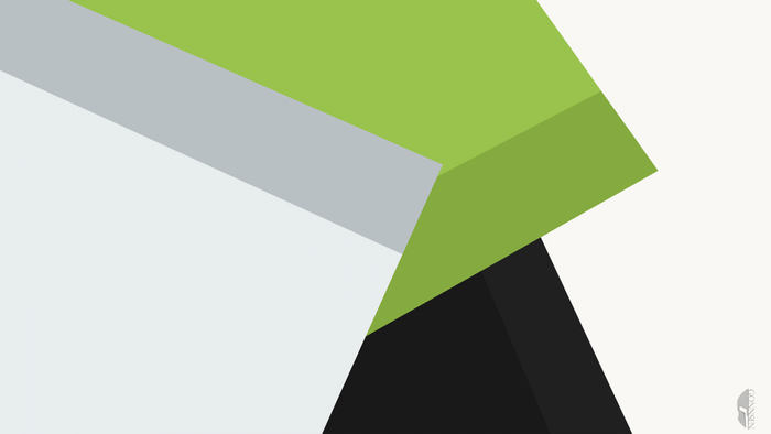 Abstract geometric shapes with green and gray colors